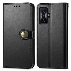 Funda de Cuero Cartera con Soporte Carcasa S05D para Xiaomi Redmi K50 Gaming 5G Negro