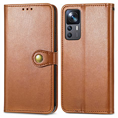 Funda de Cuero Cartera con Soporte Carcasa S05D para Xiaomi Redmi K50 Ultra 5G Marron