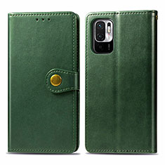 Funda de Cuero Cartera con Soporte Carcasa S05D para Xiaomi Redmi Note 10 JE 5G Verde