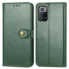 Funda de Cuero Cartera con Soporte Carcasa S05D para Xiaomi Redmi Note 10 Pro 5G Verde