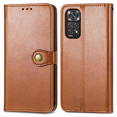 Funda de Cuero Cartera con Soporte Carcasa S05D para Xiaomi Redmi Note 11 4G (2022) Marron