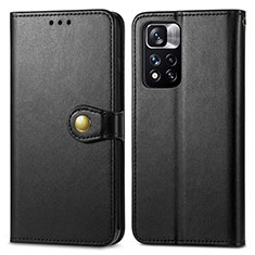 Funda de Cuero Cartera con Soporte Carcasa S05D para Xiaomi Redmi Note 11 Pro+ Plus 5G Negro