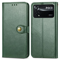 Funda de Cuero Cartera con Soporte Carcasa S05D para Xiaomi Redmi Note 11E Pro 5G Verde