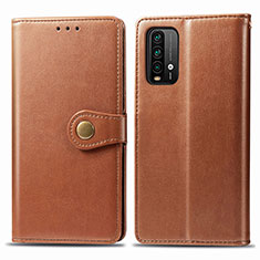 Funda de Cuero Cartera con Soporte Carcasa S05D para Xiaomi Redmi Note 9 4G Marron