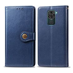 Funda de Cuero Cartera con Soporte Carcasa S05D para Xiaomi Redmi Note 9 Azul