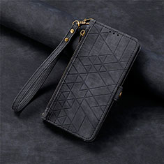 Funda de Cuero Cartera con Soporte Carcasa S06D para Apple iPhone 13 Pro Max Negro