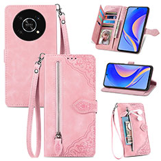 Funda de Cuero Cartera con Soporte Carcasa S06D para Huawei Enjoy 50 Pro Rosa