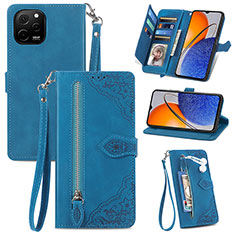 Funda de Cuero Cartera con Soporte Carcasa S06D para Huawei Enjoy 50z Azul