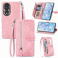 Funda de Cuero Cartera con Soporte Carcasa S06D para Huawei Honor 80 5G Rosa