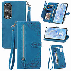 Funda de Cuero Cartera con Soporte Carcasa S06D para Huawei Honor 80 Pro 5G Azul