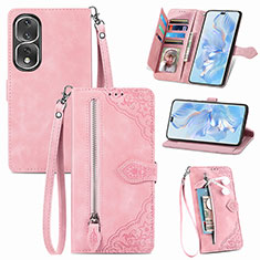 Funda de Cuero Cartera con Soporte Carcasa S06D para Huawei Honor 80 Pro 5G Rosa