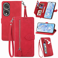 Funda de Cuero Cartera con Soporte Carcasa S06D para Huawei Honor 80 Pro Flat 5G Rojo