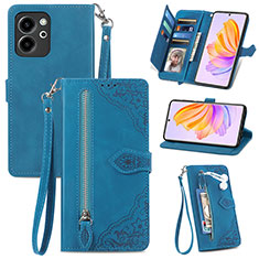 Funda de Cuero Cartera con Soporte Carcasa S06D para Huawei Honor 80 SE 5G Azul