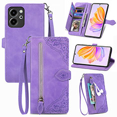 Funda de Cuero Cartera con Soporte Carcasa S06D para Huawei Honor 80 SE 5G Morado