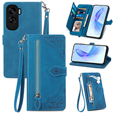 Funda de Cuero Cartera con Soporte Carcasa S06D para Huawei Honor 90 Lite 5G Azul