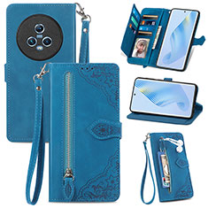 Funda de Cuero Cartera con Soporte Carcasa S06D para Huawei Honor Magic5 5G Azul