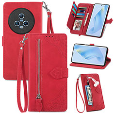 Funda de Cuero Cartera con Soporte Carcasa S06D para Huawei Honor Magic5 5G Rojo