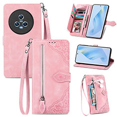 Funda de Cuero Cartera con Soporte Carcasa S06D para Huawei Honor Magic5 5G Rosa