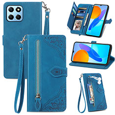 Funda de Cuero Cartera con Soporte Carcasa S06D para Huawei Honor X6 5G Azul