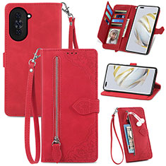 Funda de Cuero Cartera con Soporte Carcasa S06D para Huawei Nova 10 Pro Rojo