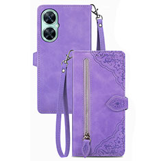 Funda de Cuero Cartera con Soporte Carcasa S06D para Huawei Nova 11i Morado