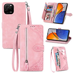 Funda de Cuero Cartera con Soporte Carcasa S06D para Huawei Nova Y61 Rosa