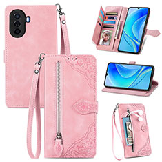 Funda de Cuero Cartera con Soporte Carcasa S06D para Huawei Nova Y70 Plus Rosa