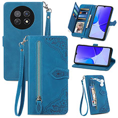 Funda de Cuero Cartera con Soporte Carcasa S06D para Huawei Nova Y91 Azul