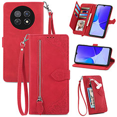 Funda de Cuero Cartera con Soporte Carcasa S06D para Huawei Nova Y91 Rojo