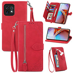 Funda de Cuero Cartera con Soporte Carcasa S06D para Motorola Moto Edge 40 Pro 5G Rojo