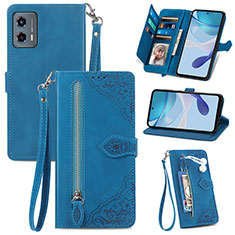 Funda de Cuero Cartera con Soporte Carcasa S06D para Motorola Moto G 5G (2023) Azul