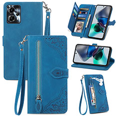 Funda de Cuero Cartera con Soporte Carcasa S06D para Motorola Moto G13 Azul