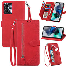 Funda de Cuero Cartera con Soporte Carcasa S06D para Motorola Moto G13 Rojo