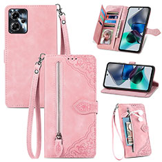 Funda de Cuero Cartera con Soporte Carcasa S06D para Motorola Moto G13 Rosa