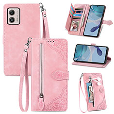 Funda de Cuero Cartera con Soporte Carcasa S06D para Motorola Moto G53 5G Rosa