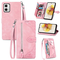 Funda de Cuero Cartera con Soporte Carcasa S06D para Motorola Moto G73 5G Rosa