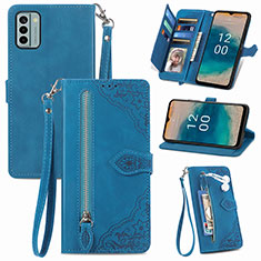 Funda de Cuero Cartera con Soporte Carcasa S06D para Nokia G22 Azul