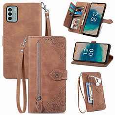 Funda de Cuero Cartera con Soporte Carcasa S06D para Nokia G22 Marron