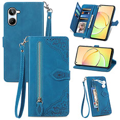 Funda de Cuero Cartera con Soporte Carcasa S06D para Realme 10 Pro 5G Azul