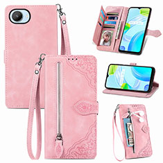 Funda de Cuero Cartera con Soporte Carcasa S06D para Realme C30 Rosa