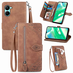 Funda de Cuero Cartera con Soporte Carcasa S06D para Realme C33 (2023) Marron