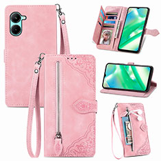 Funda de Cuero Cartera con Soporte Carcasa S06D para Realme C33 (2023) Rosa