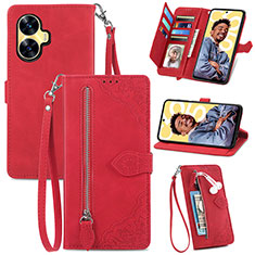 Funda de Cuero Cartera con Soporte Carcasa S06D para Realme C55 Rojo