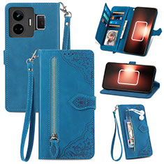 Funda de Cuero Cartera con Soporte Carcasa S06D para Realme GT Neo5 240W 5G Azul