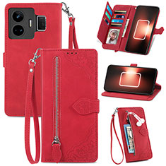 Funda de Cuero Cartera con Soporte Carcasa S06D para Realme GT Neo5 240W 5G Rojo