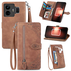 Funda de Cuero Cartera con Soporte Carcasa S06D para Realme GT3 5G Marron