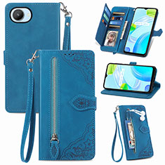 Funda de Cuero Cartera con Soporte Carcasa S06D para Realme Narzo 50i Prime Azul