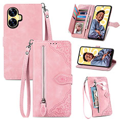 Funda de Cuero Cartera con Soporte Carcasa S06D para Realme Narzo N55 Rosa