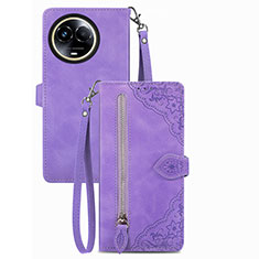 Funda de Cuero Cartera con Soporte Carcasa S06D para Realme V50 5G Morado