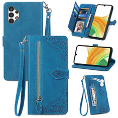 Funda de Cuero Cartera con Soporte Carcasa S06D para Samsung Galaxy A13 4G Azul